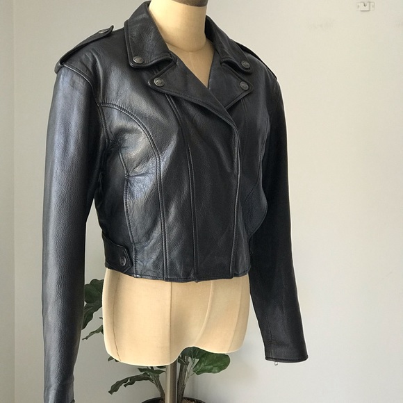 VTG Harley Davidson Cropped Leather Jacket - Picture 4 of 16